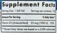 Thumbnail for Nordic Naturals, Vitamin D3 1000 IU, 120 Count
