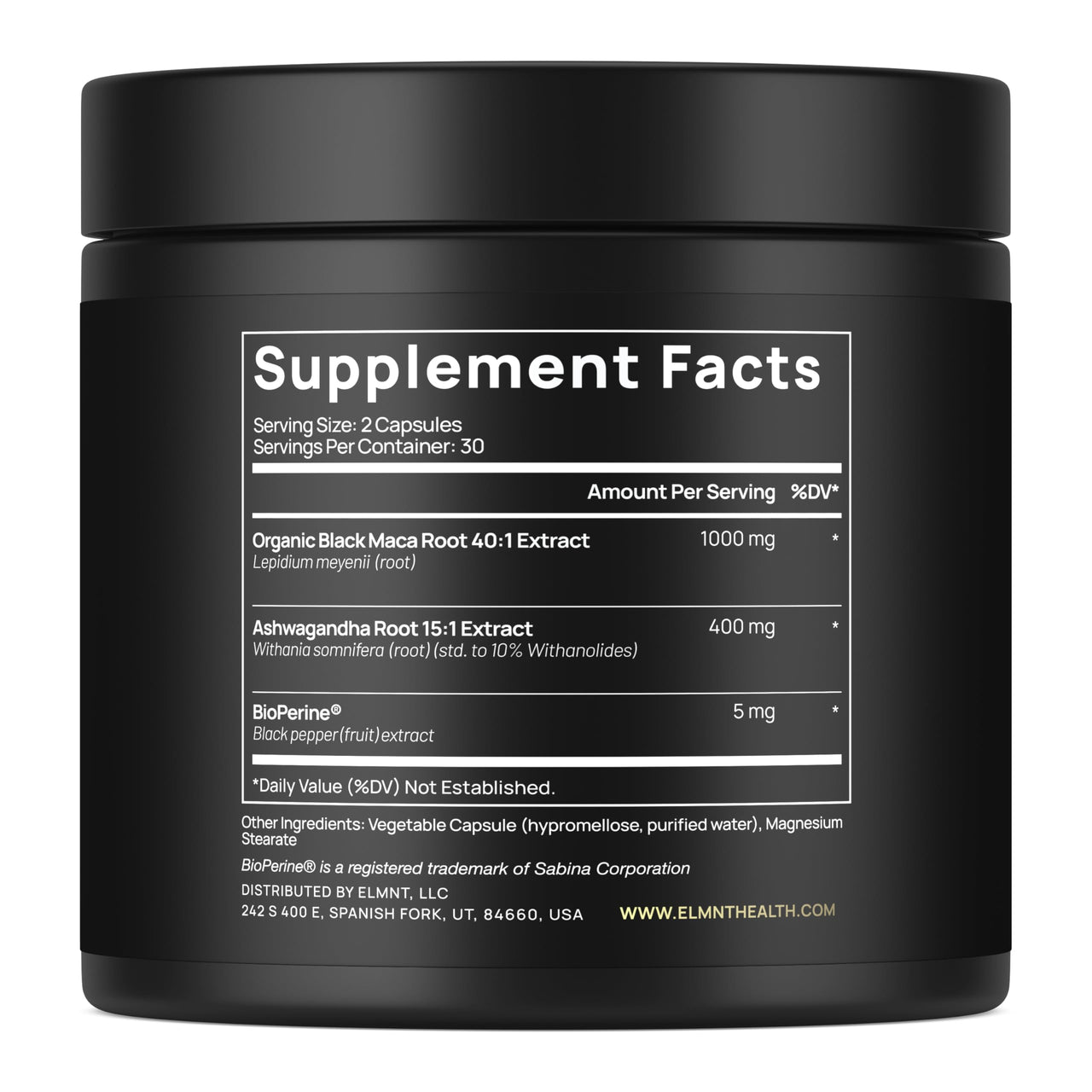 40,000mg 40x Strength Organic Black Maca Root w. Ashwagandha - #1 Highest Potency Black Maca Root Capsules for Men Supplement 40:1 Extract - 100% Pure Maca Peruana, Maca Powder Pills, Gelatinized