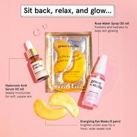 Thumbnail for grace & stella Award-Winning Skin Care Set - Gifts for Women - Travel Essentials with Gold Eye Masks, Hyaluronic Acid Serum & Rose Spray, Beauty Gift Set - Birthday & Bachelorette Favors