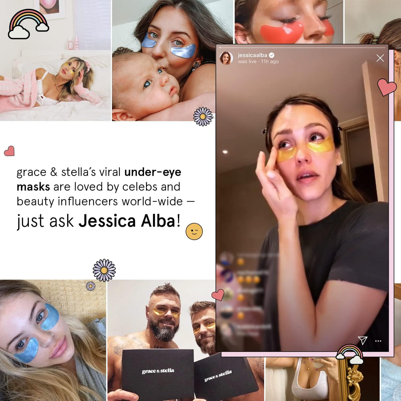 grace & stella Award Winning Under Eye Mask - Birthday Gifts for Women - Gel Eye Patches for Dark Circles, Puffy Eyes, Wrinkles, Undereye Bags - Gifts for Teen Girls - Vegan (48 Pairs, Gold)