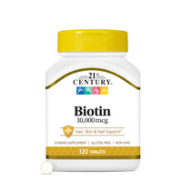 Thumbnail for 21st Century Biotin Tablets, 10,000 mcg, Unflavored 120 Count
