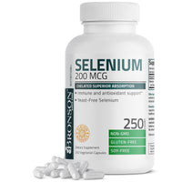 Thumbnail for Bronson Selenium 200 mcg – Yeast Free Chelated Amino Acid Complex - Essential Trace Mineral with Superior Absorption, 250 Vegetarian Capsules