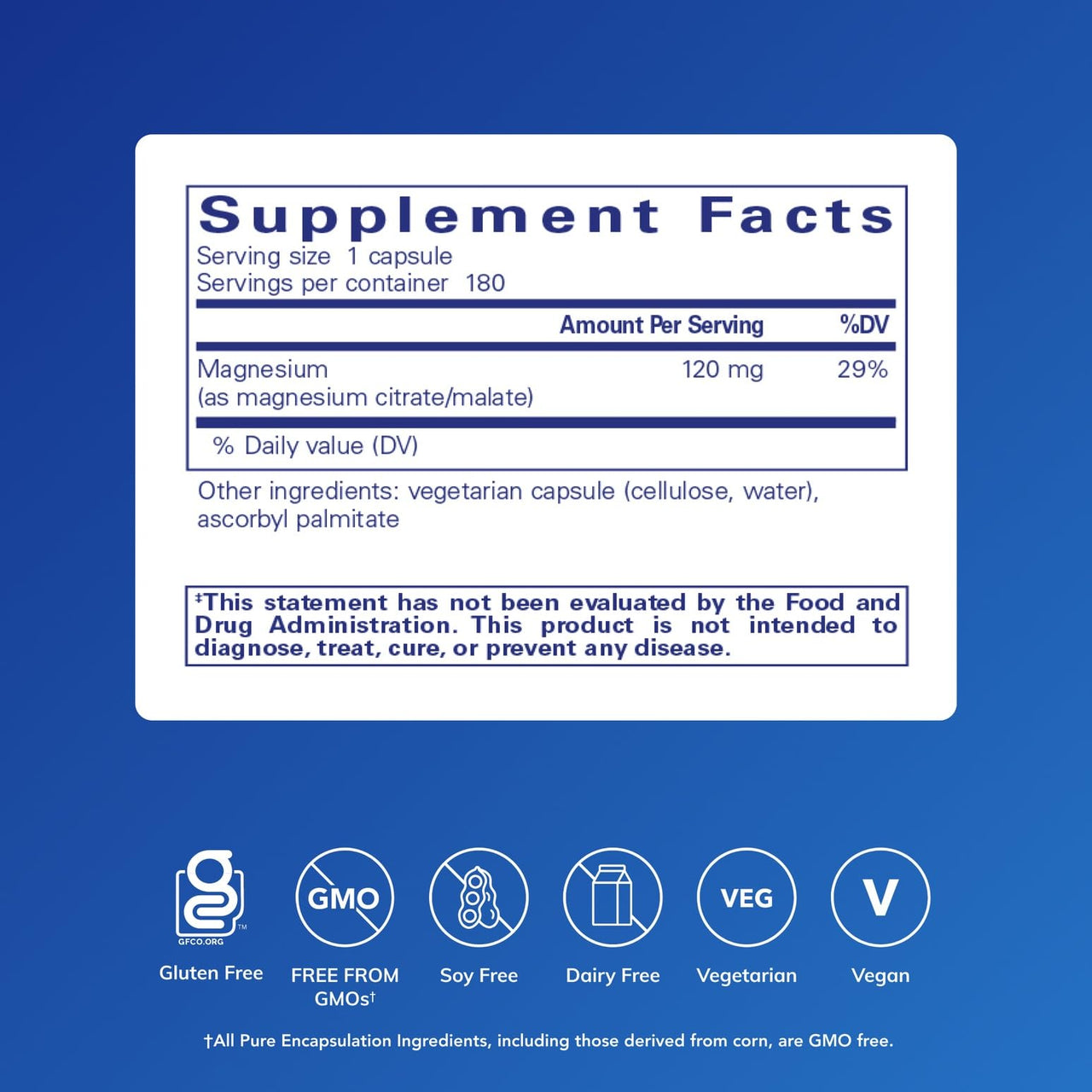 Pure Encapsulations Magnesium (Citrate/Malate) - Magnesium Supplement to Support Nutrient Utilization, Energy, Bones & Heart Health* - with Magnesium Citrate & Malate - 180 Capsules