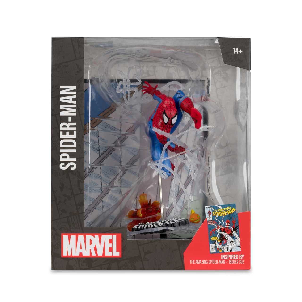 McFarlane Toys - Marvel Spider-Man 1:10th Scale Collectible with Scene (The Amazing Spider-Man #302)