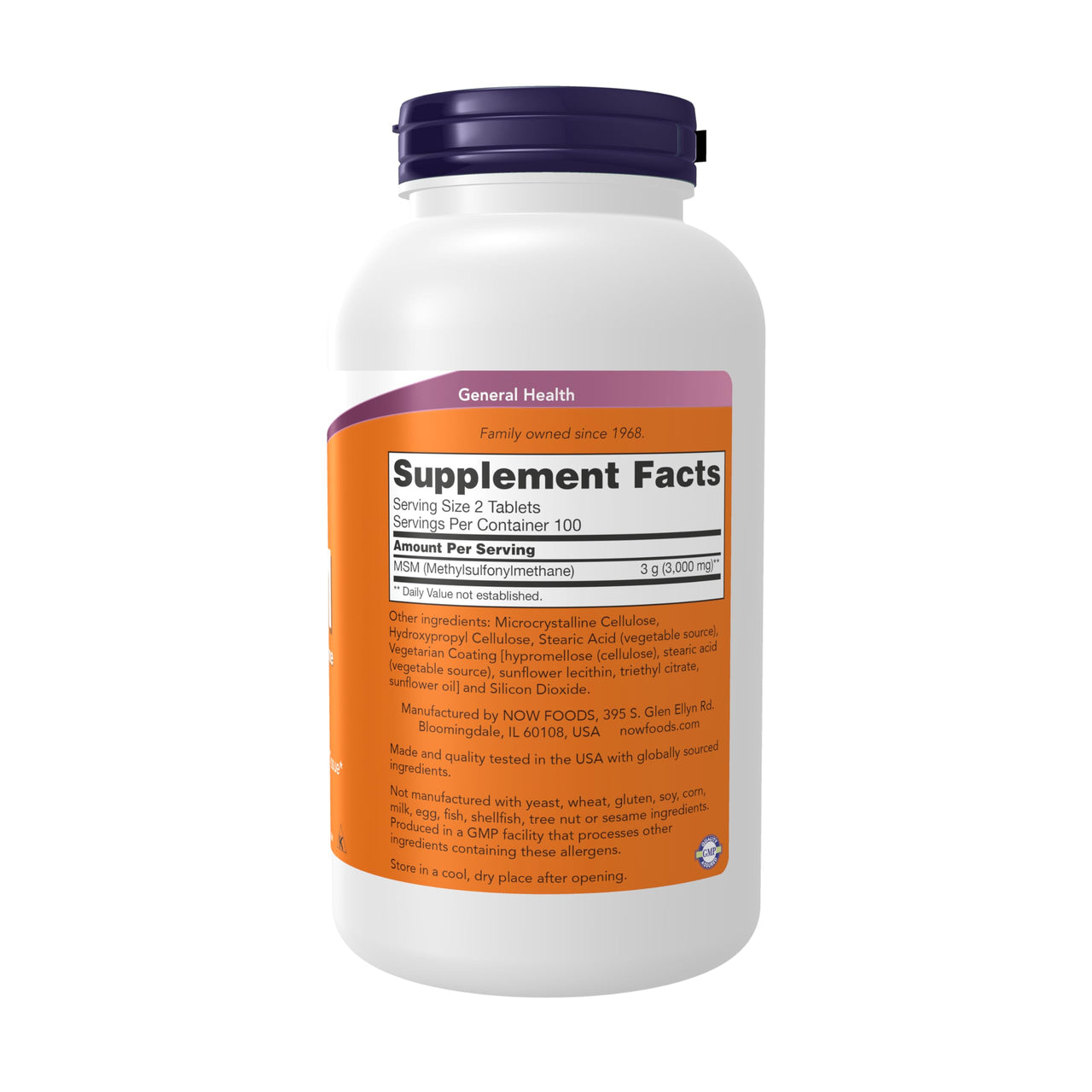 NOW Foods Supplements, MSM (Methylsulfonylmethane) 1,500 mg, Supports Healthy Cartilage*, Joint Health*, 200 Tablets