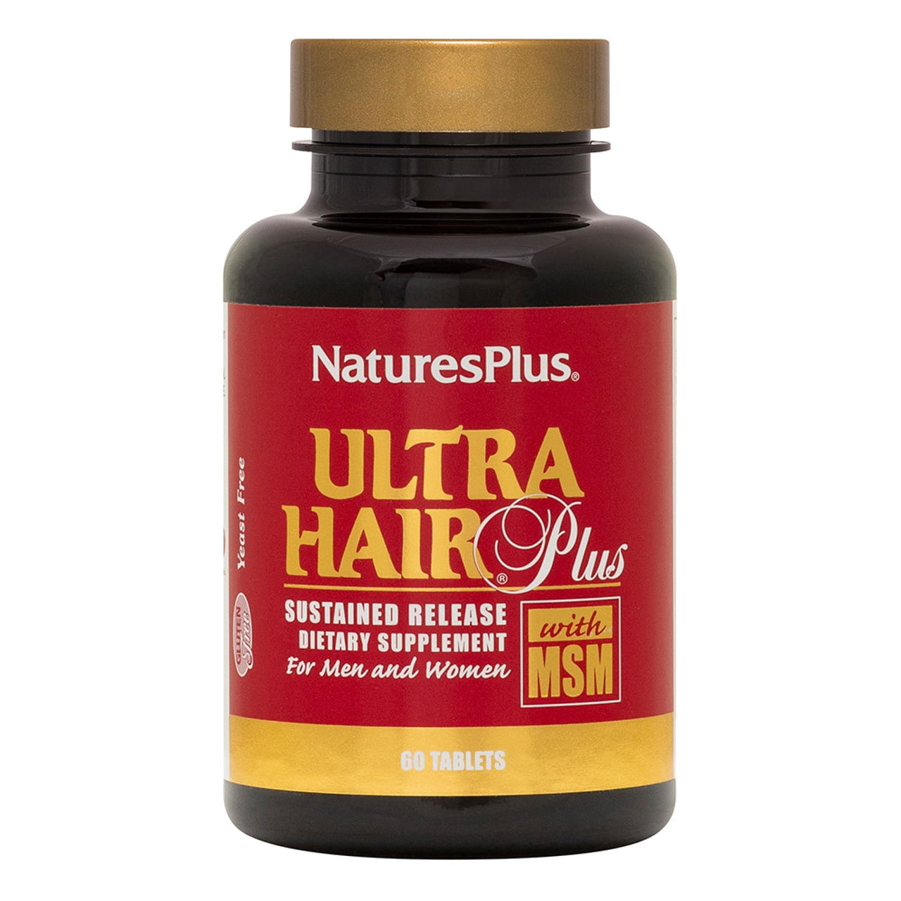 NaturesPlus Ultra Hair Plus - 60 Sustained Release Tablets - Nutritional Support for Healthy Hair Structure - Gluten Free - 30 Servings