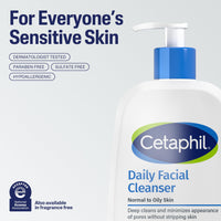 Thumbnail for Cetaphil Face Wash, Daily Facial Cleanser for Sensitive, Combination to Oily Skin, 8 oz 3 Pack, Gentle Foaming, Soap Free, Hypoallergenic