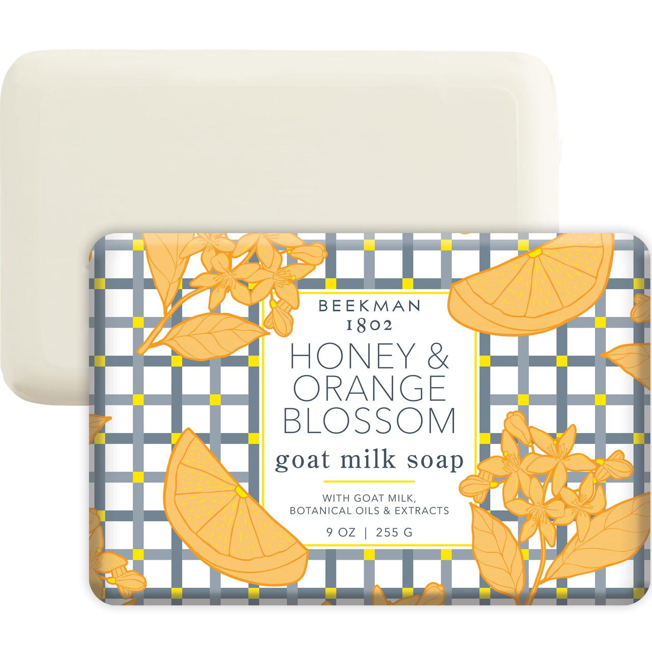 Beekman 1802 Goat Milk Soap – Moisturizing Hand & Body Soap Bar with Shea Butter & Botanical Oils, Triple-Milled, Non-Drying, Made for Sensitive Skin, Honey & Orange Blossom 9 oz