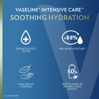 Thumbnail for Vaseline Intensive Care Body Lotion for Dry Skin Soothing Hydration Lotion Made with Ultra-Hydrating Lipids + 1% Aloe Vera Extract to Refresh Dehydrated Skin 20.3 oz, Pack of 3 (packaging May Vary)