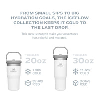Thumbnail for Stanley IceFlow Stainless Steel Tumbler with Straw - Vacuum Insulated Water Bottle for Home, Office or Car - Reusable Cup with Straw Leak Resistant Flip - Cold for 12 Hours or Iced for 2 Days (Polar)