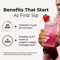 Thumbnail for HUM Flatter Me Fiber Supplement for Women & Men, Prebiotics & Digestive Enzymes to Support Weight & Bloating, Digestive & Gut Health, Fiber Powder Drink Mix, Strawberry Lemon - 10 Servings