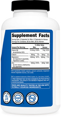 Thumbnail for Nutricost ZMA 180 Capsules - Non-GMO and Gluten Free ZMA Supplement