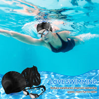Thumbnail for Foilswirl 8 Pcs Swimming Equipment Kit Anti Fog Swim Goggles Paddle Hand Cap Nose Cover Training Hand Paddles with Adjustable Straps for Lap Men Women(Black)