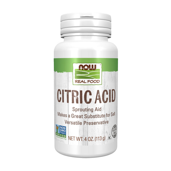 NOW Foods, Citric Acid, Sprouting Aid, Great Substitute for Salt, Preservative Found in Citrus Fruits, 4-Ounces
