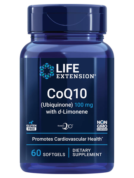 Life Extension CoQ10 (Ubiquinone) with d-Limonene – Heart Health, Fight General Fatigue, Better Absorption – Gluten-Free, Non-GMO – 60 Softgels