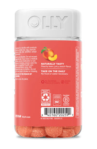 Thumbnail for OLLY Probiotic + Prebiotic Gummy, Digestive Support and Gut Health, 500 Million CFUs, Fiber, Adult Chewable Supplement for Men and Women, Peach, 60 Day Supply - 60 Count