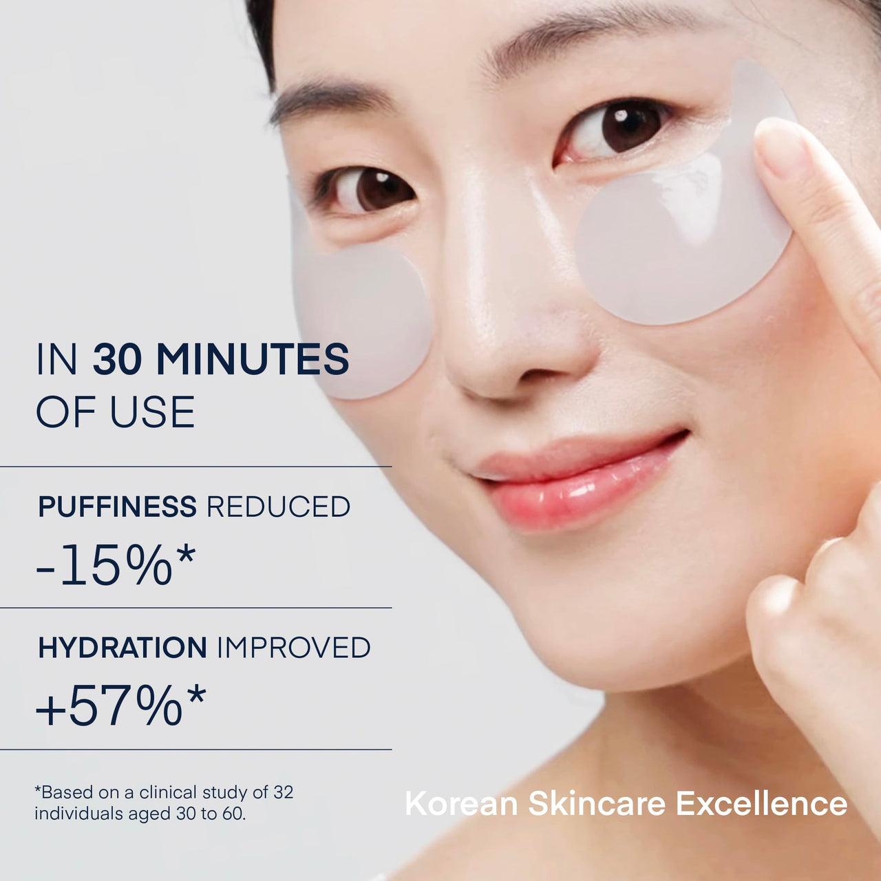 TEREZ & HONOR Under Eye Patches for Dark Circles - 60 Korean Hydrogel Masks for Puffiness, Bags with Caffeine, Hyaluronic Acid, Niacinamide - Undereye Brightening, Hydrating, Anti-Wrinkle & Cooling
