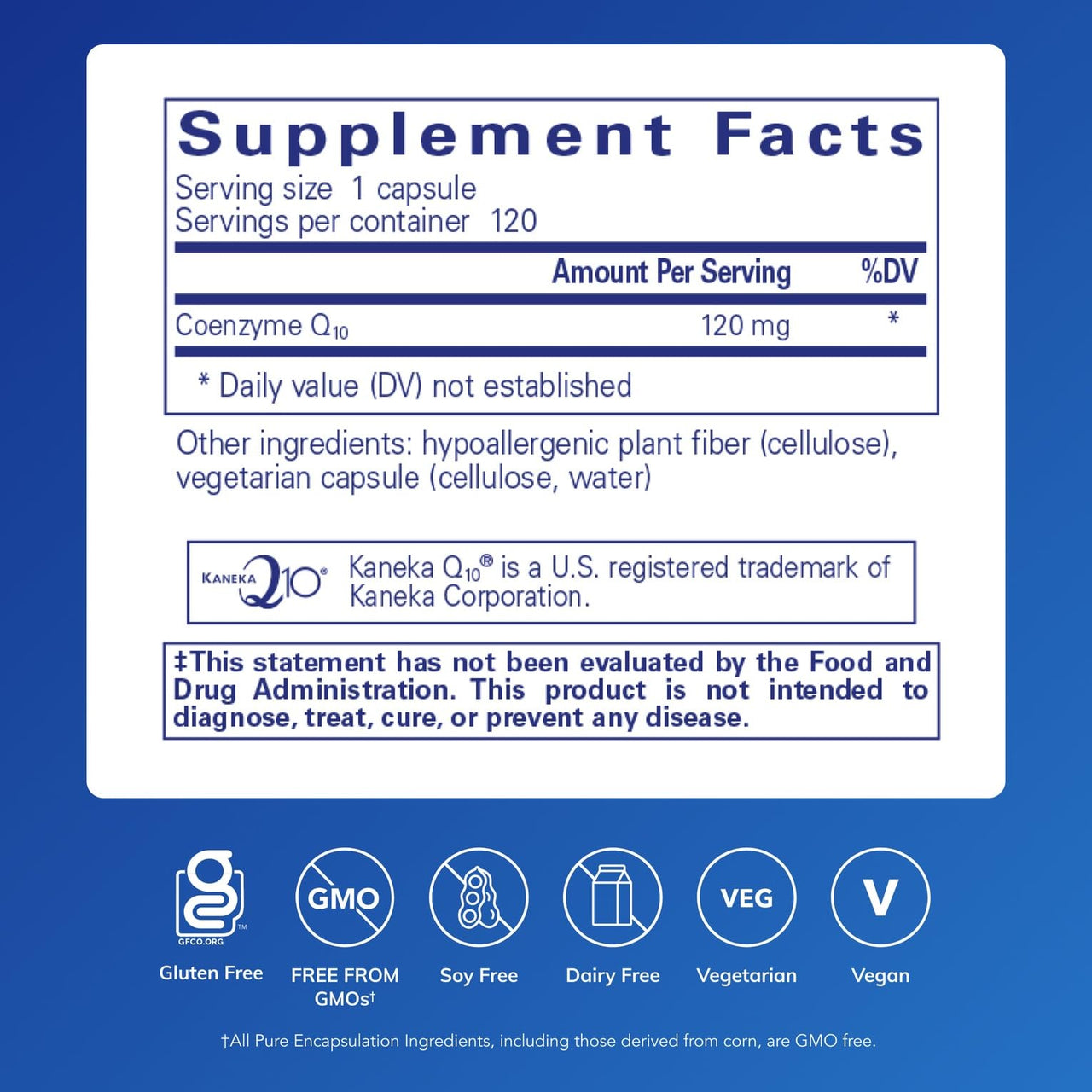 Pure Encapsulations CoQ10 120 mg - Coenzyme Q10 Supplement for Heart Health, Energy, Antioxidants, Brain & Memory Health - Cellular Health, Cognition & Cardiovascular Support* - 120 Capsules