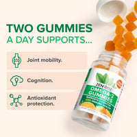 Thumbnail for Zenwise Health Omega 3 Gummy Supplement - Burpless Omega 3 Supplement with DHA & EPA Fatty Acids for Immune Health - Sustainably Sourced Fish Oil, Flaxseed Oil & Vitamin E - 30 Gummies
