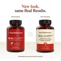 Thumbnail for Real Mushrooms RealClarity Capsules – Lion’s Mane, KSM-66 Ashwagandha, Rhodiola & Bacopa – Mental Sharpness, Alertness. & Adaptogenic Support – Vegan, Non-GMO – 60 Count Mushroom Supplement
