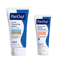 Thumbnail for Bundle of PanOxyl Acne Foaming Wash Benzoyl Peroxide 10% Maximum Strength Antimicrobial, 5.5 Oz + PanOxyl PM Balancing Repair Moisturizer with Niacinamide, Ceramides and Cica, 3 oz