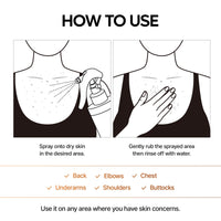 Thumbnail for Dr.Melaxin Body Keratin Care Kojic Acid Turmeric Spray Gently Exfoliating Peeling Solution Korean Skincare All Skin Types 200ml