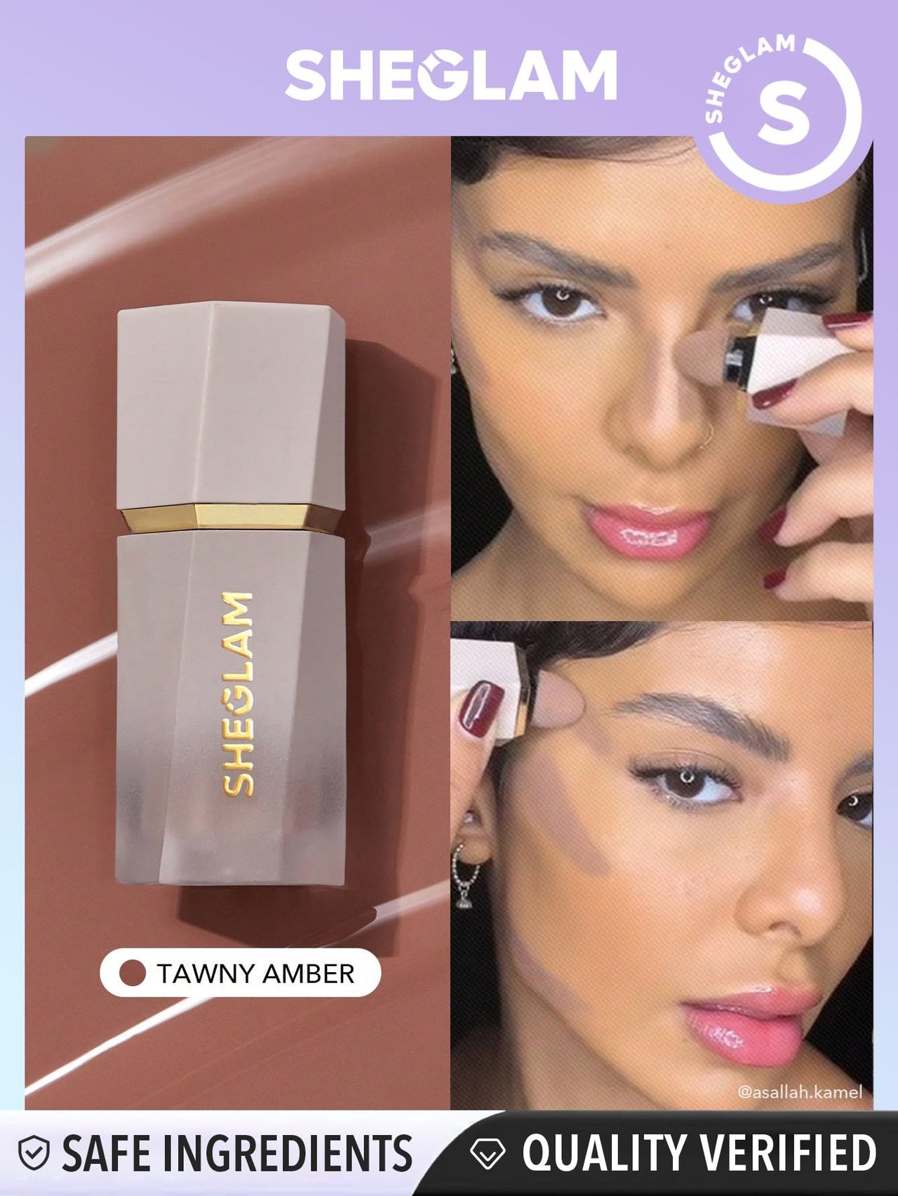 SHEGLAM Sun Sculpt Cool Toned Liquid Contour Stick Long Lasting Cream Bronzer Makeup - Tawny Amber
