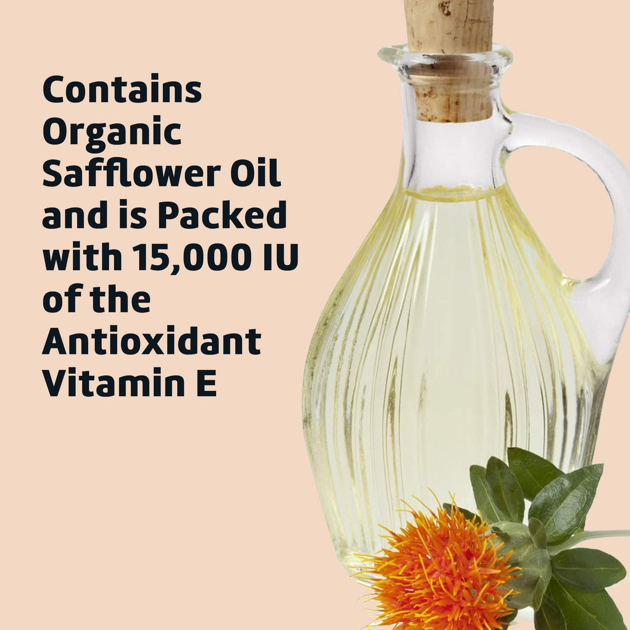 De La Cruz Vitamin E Oil, Vitamin E Oil with Safflower for Skin, Hair, Face and Body, 2.2 FL OZ. (2 Bottles)