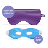 Thumbnail for ASUTRA Dorm Set Bundle, 3 Products – Purple Silk Eye Mask Filled with Lavender and Flax Seeds, Melatonin Lotion with Magnesium and Shea Butter, Lavender and Chamomile Aromatherapy Mist