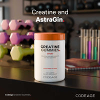 Thumbnail for Codeage Creatine Monohydrate Gummies Supplement - 5000mg Creatine - AstraGin Panax & Astralagus - Sport Gummy - Mixed Berry Flavor - Kettlebell Shape Vitamins - Vegan - Non-GMO - 120 Gummies