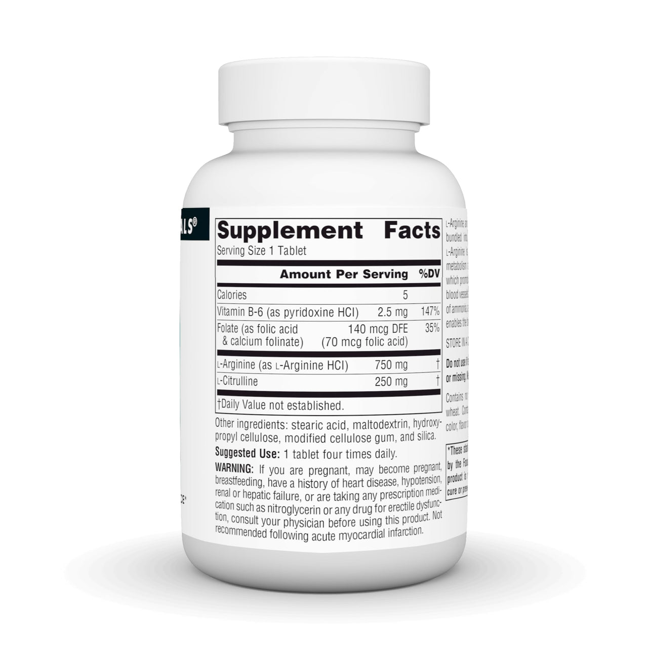 Source Naturals L-Arginine L-Citrulline Complex 1000mg Essential Amino Acid Supplement - 60 Tablets