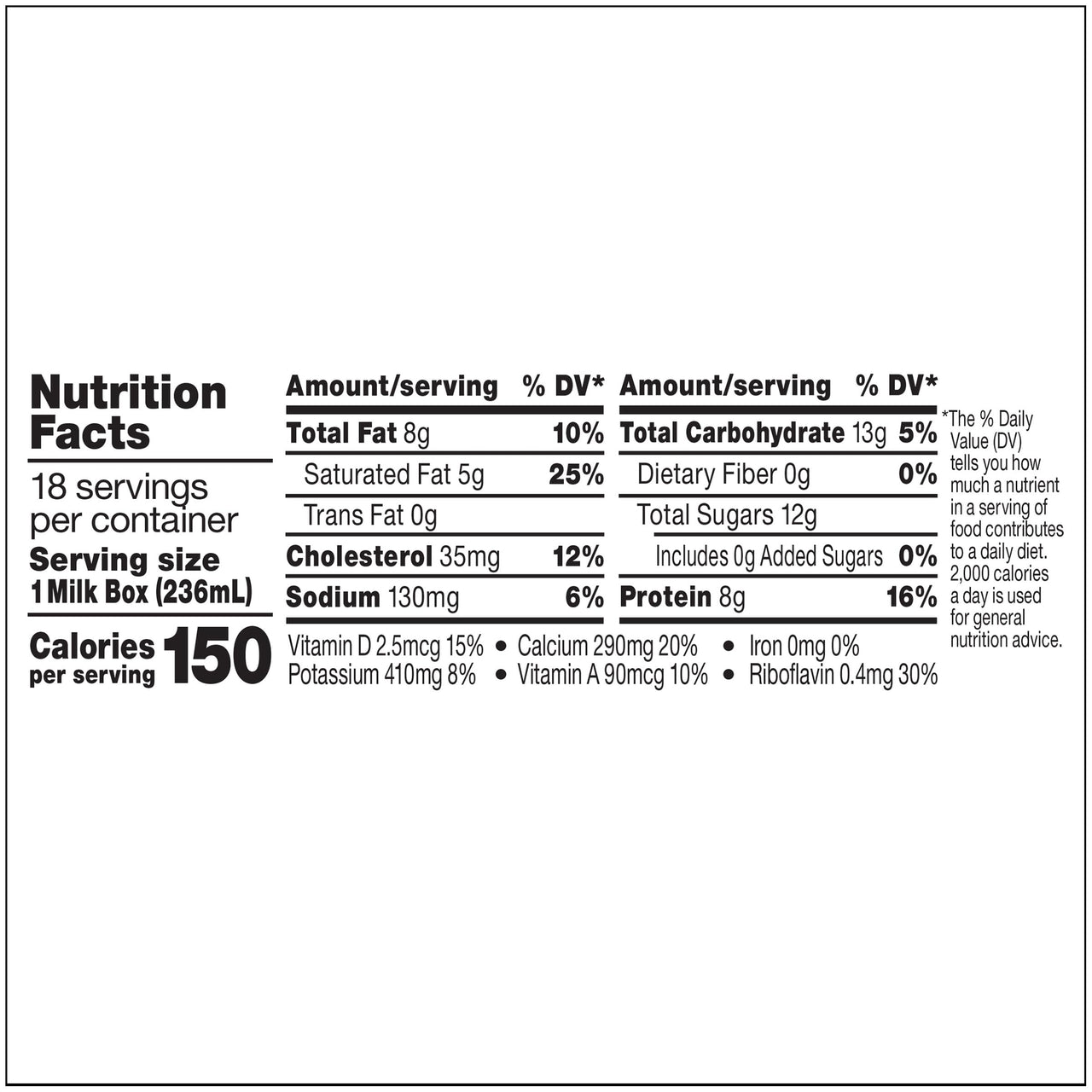 Horizon Organic Shelf Stable Whole Milk Boxes, 8 fl oz, 18 Count - 8g Protein per Serving, USDA Organic UHT from Pasture-Raised Cows, Ready to Drink for Lunchbox, Travel, or On-the-Go, No Refrigeration Needed