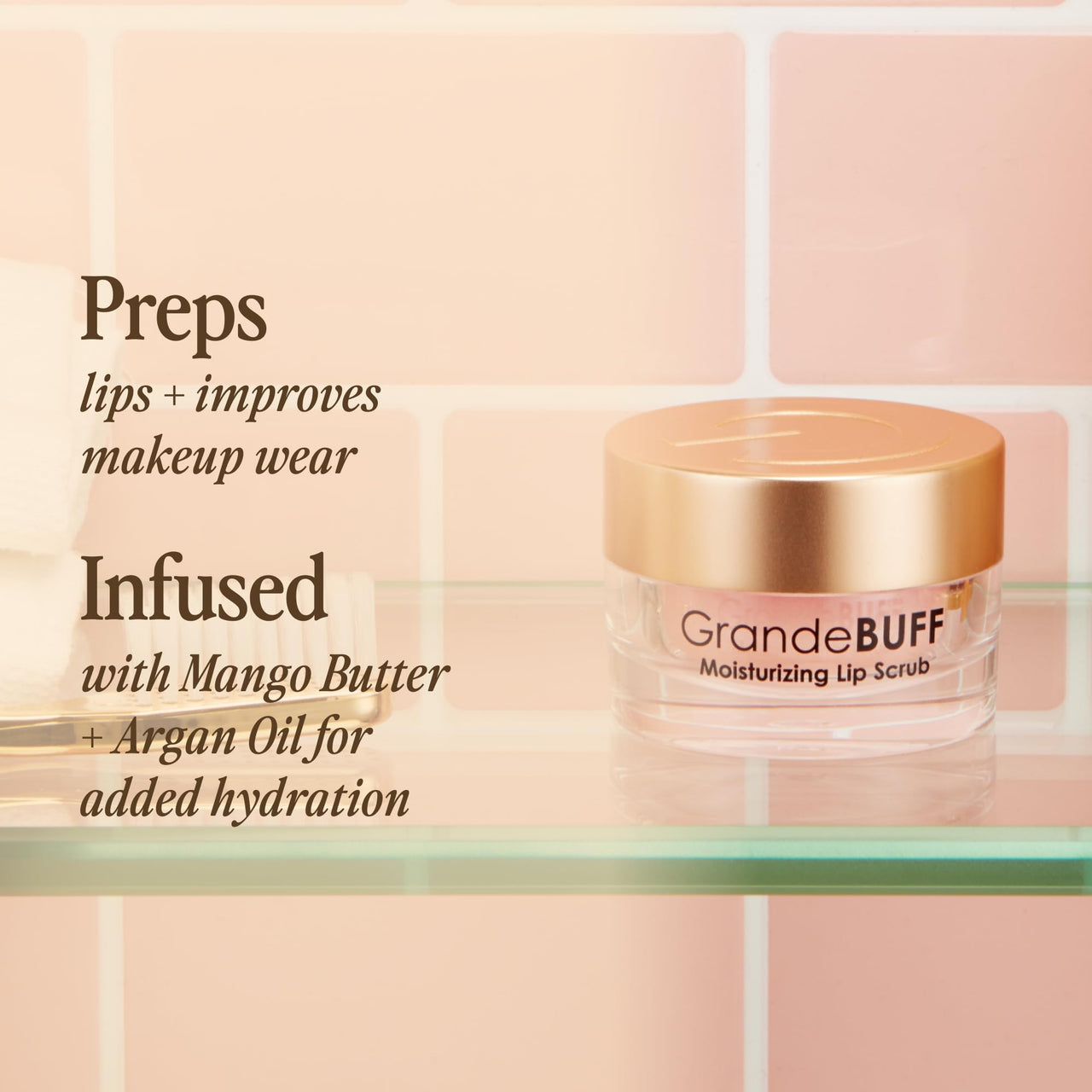 Grande Cosmetics GrandeBUFF Moisturizing Lip Scrub, 0.53 Fl Oz
