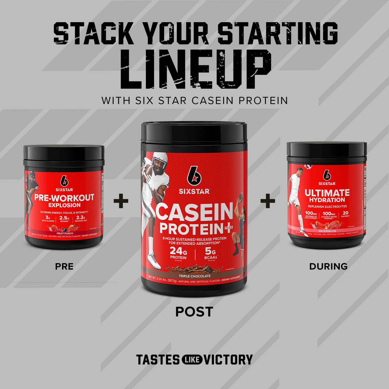 Six Star Casein Protein Powder Elite Casein Protein Powder Slow-Digesting Micellar Casein Protein Powder for Muscle Gain Triple Chocolate Protein Powder, 2 lbs (26 Servings) (Package May Vary)