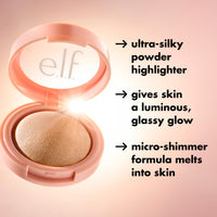Thumbnail for e.l.f. Halo Glow Silky Powder Highlighter, Long-Lasting Luminous Face Finish, Cake-Resistant With Micro-Shimmer, Vegan & Cruelty-Free, Blush Money