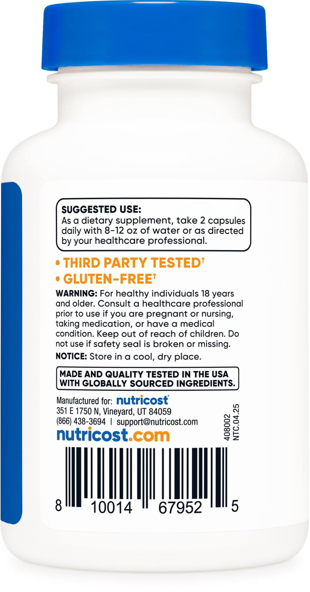 Nutricost Tongkat Ali 1,000mg 60 Capsules - with Tribulus Terrestris and BioPerine, Vegetarian Caps, Non-GMO, Gluten Free, Potent Extract