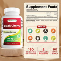 Thumbnail for Best Naturals Black Cherry 1000 Mg Capsule, 180 Count