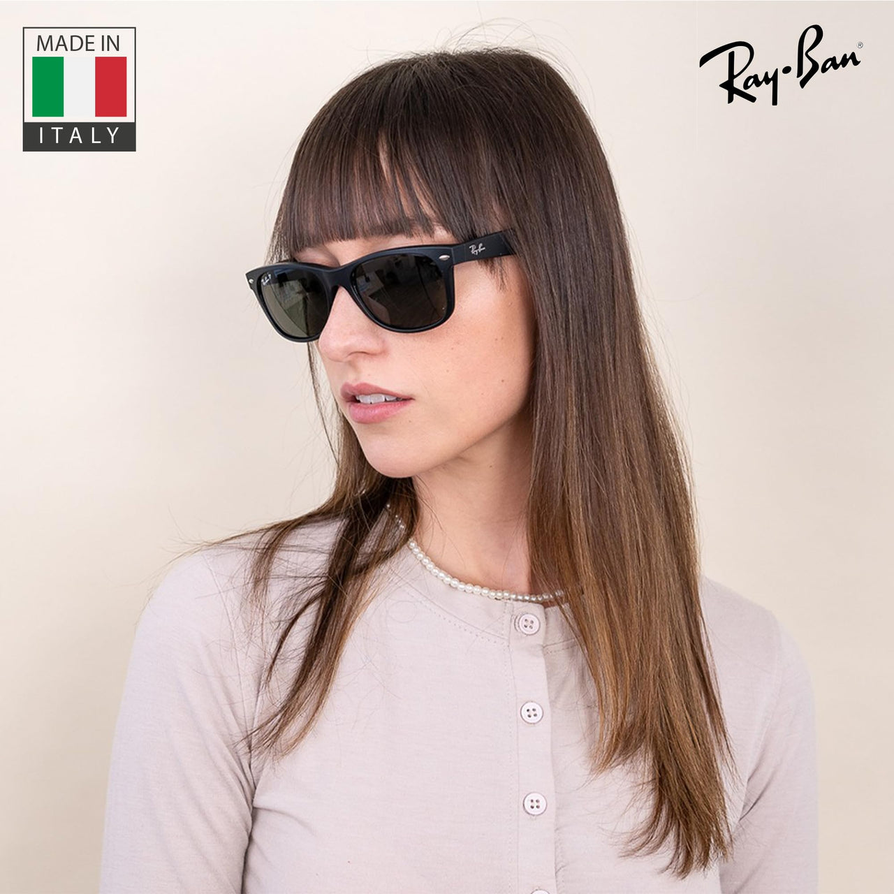 Ray-Ban RB2132 New Wayfarer Classic Polarized Square Shape Sunglasses for Men and Women- Timeless Classic Sun Glasses with Modern Elegance - Premium UV Protection - Designer Men's & Women's Sunglasses