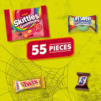 Thumbnail for SNICKERS, SKITTLES Gummies, TWIX & LIFE SAVERS Halloween Gummies Fun Size and Mini Chocolate Candy Variety Pack, Halloween Candy Individually Wrapped, 55 Ct Bulk Bag