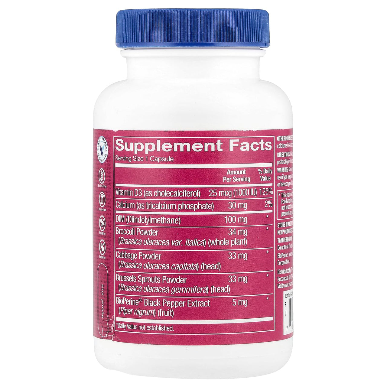 The Vitamin Shoppe DIM 100MG with Bioperine Black Pepper Extract, Supports Estrogen Metabolism for Women's Health (120 Capsules)