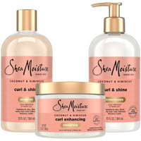 Thumbnail for SheaMoisture Coconut & Hibiscus Curl & Shine Shampoo & Conditioner + Curl Enhancing Smoothie for Bouncy Curls, Frizz Control, Gifts for Women