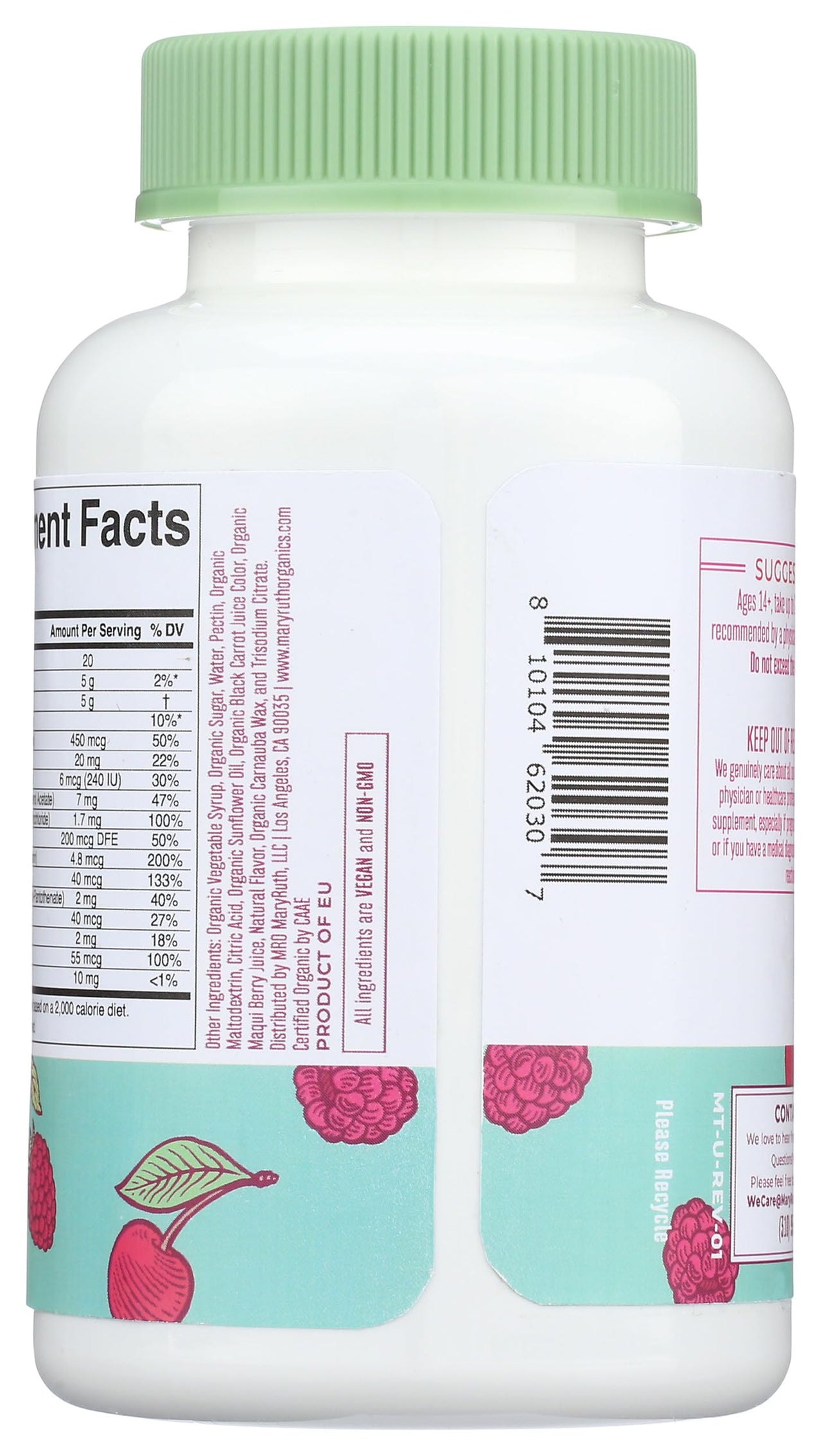 MARYRUTH'S Multivitamin Gummies for Women Ages 14+ | Immune Support | Hair & Skin Health | Reproductive Health | Vitamin A C D E B6 B12 Biotin Zinc Iodine | Organic | Vegan | Non-GMO | 60 Count
