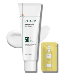 Thumbnail for P.CALM Water Barrier Moisturizing Sun Cream Matte-Finish No White Cast SPF 50+ PA++++ Vegan Calming Moisture Daily Sunscreen for Dry Oily Sensitive Skin Korean Skincare