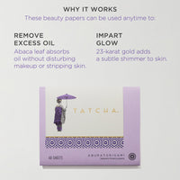 Thumbnail for Tatcha Aburatorigami Blotting Papers: 100% Natural Abaca Leaf & Gold Flakes Absorb Excess Oil (40 Pack)