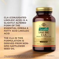 Thumbnail for Solgar Tonalin CLA 1300 mg - 60 Softgels - Conjugated Linoleic Acid - Non-GMO, Gluten Free, Dairy Free - 60 Servings (Pack of 2)