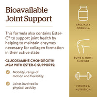 Thumbnail for Solgar Extra Strength Glucosamine Chondroitin MSM w/Ester-C, 180 Tablets - Promotes Healthy Joints, Supports Comfortable Movement & Collagen Formation - Non-GMO, Gluten No, Dairy No - 60 Servings