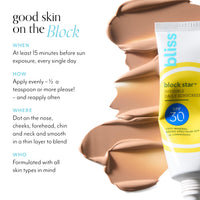 Thumbnail for Bliss Block Star SPF 30 Daily Tinted Sunscreen with Zinc Oxide, Sunscreen & Makeup Primer- All Skin Tones - 100% Mineral Broad Spectrum Sunscreen with Titanium Dioxide & Antioxidant Blend,- 1.4 fl oz.