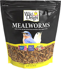Thumbnail for Wild Delight Mealworms Wild Bird Food, 16 oz Bag, Brown