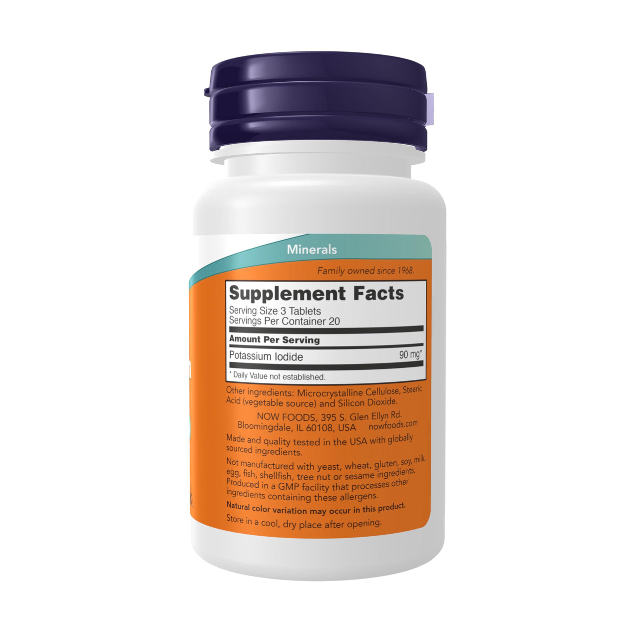 NOW Foods Supplements, Potassium Iodide 30 mg, Non-GMO Project Verified, Dietary Supplement, 60 Tablets