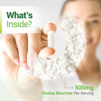 Thumbnail for Nested Naturals Choline Bitartrate 500mg - High Potency Choline Supplements - Supports Cognitive Performance & Liver Function - 100% Vegan & Non-GMO Choline - 90 Vegan Capsules
